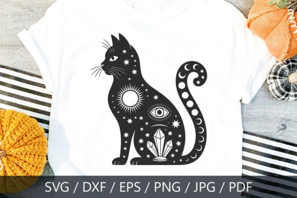Celestial Black Cat Halloween SVG File Review