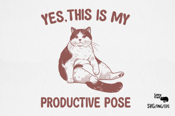 Funny Sarcastic Productive Cat SVG PNG Review