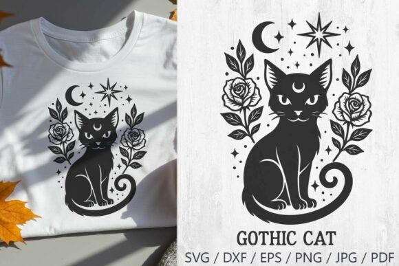Gothic Black Cat with Moon SVG Cut File Review