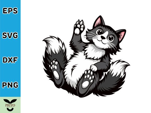 Playful Black and White Cat SVG Vector Review