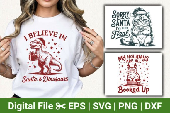Santa and Dinosaurs Svg, Funny Cat Svg Review