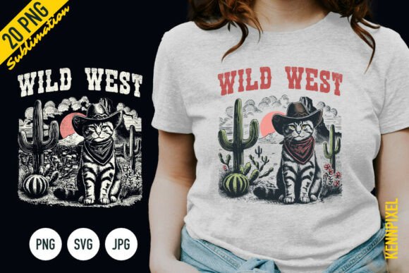 Wild West Cowboy Cat Shirt SVG PNG Review